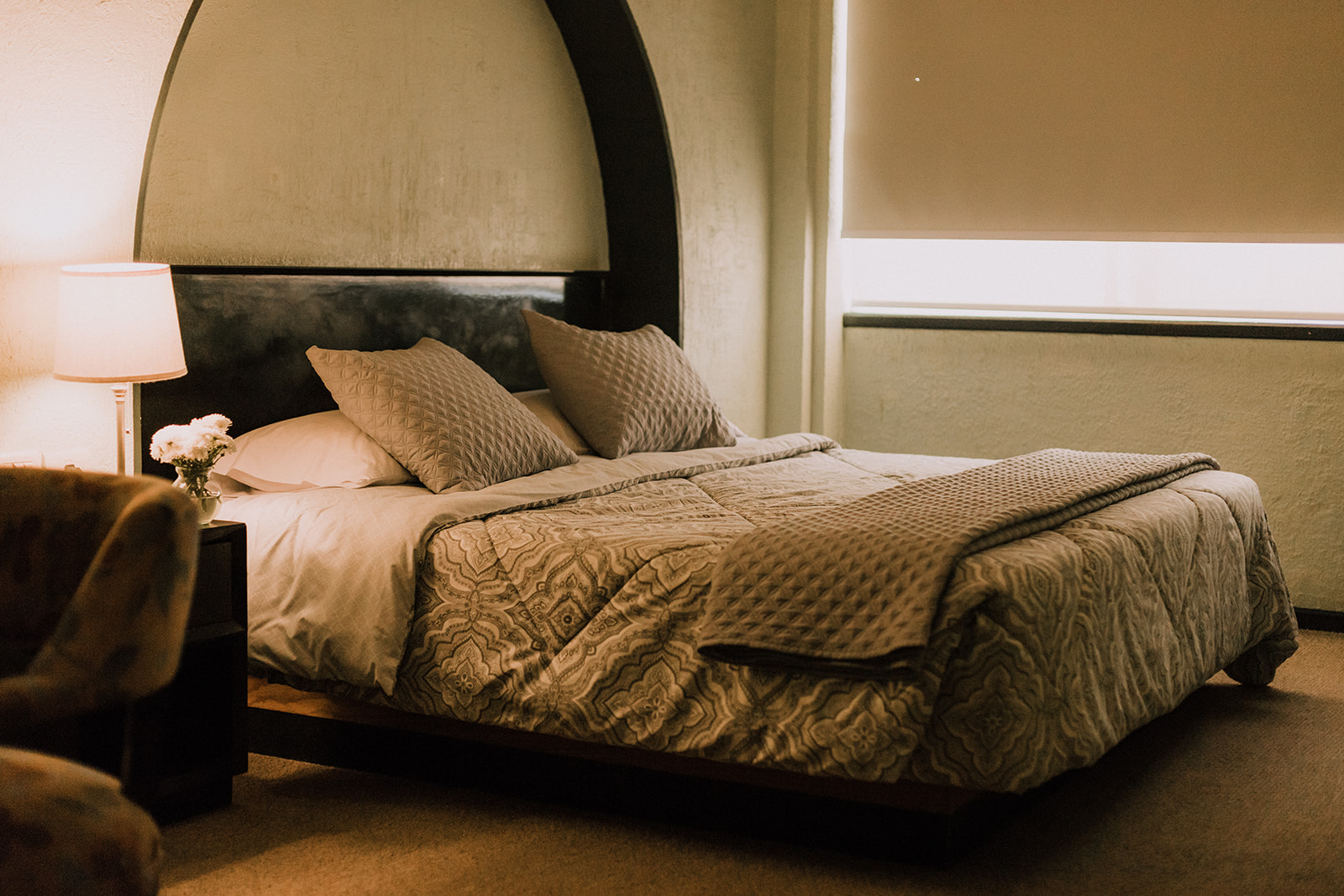 Cama King Size, persianas black-out